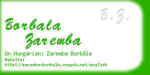 borbala zaremba business card
